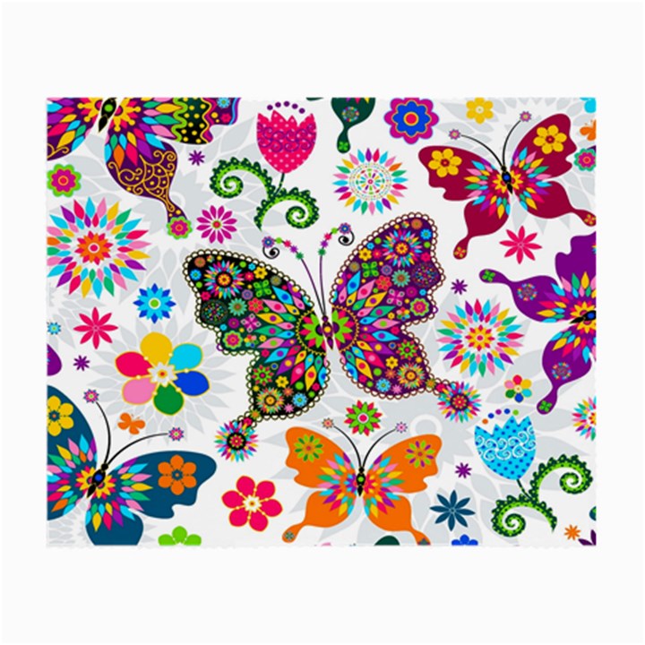 Butterflies, Abstract, Colorful, Floral, Flowers Small Glasses Cloth