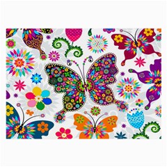 Butterflies, Abstract, Colorful, Floral, Flowers Large Glasses Cloth by kyorashop23