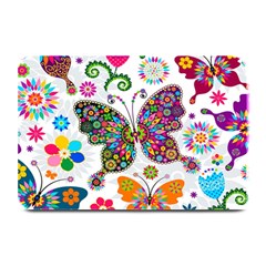 Butterflies, Abstract, Colorful, Floral, Flowers Plate Mats by kyorashop23