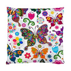 Butterflies, Abstract, Colorful, Floral, Flowers Standard Cushion Case (two Sides) by kyorashop23