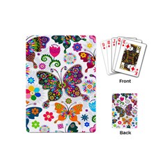 Butterflies, Abstract, Colorful, Floral, Flowers Playing Cards Single Design (mini)