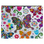 Butterflies, Abstract, Colorful, Floral, Flowers Cosmetic Bag (XXXL) Back