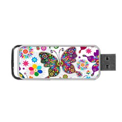 Butterflies, Abstract, Colorful, Floral, Flowers Portable Usb Flash (two Sides) by kyorashop23