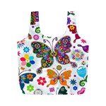 Butterflies, Abstract, Colorful, Floral, Flowers Full Print Recycle Bag (M) Back