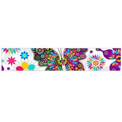 Butterflies, Abstract, Colorful, Floral, Flowers Large Premium Plush Fleece Scarf 