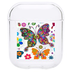 Butterflies, Abstract, Colorful, Floral, Flowers Hard Pc Airpods 1/2 Case by kyorashop23