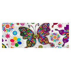 Butterflies, Abstract, Colorful, Floral, Flowers Banner And Sign 8  X 3 