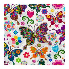 Butterflies, Abstract, Colorful, Floral, Flowers Banner And Sign 3  X 3  by kyorashop23