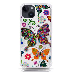 Butterflies, Abstract, Colorful, Floral, Flowers Iphone 14 Tpu Uv Print Case by kyorashop23