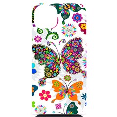 Butterflies, Abstract, Colorful, Floral, Flowers Iphone 14 Plus Black Uv Print Case by kyorashop23