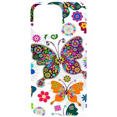 Butterflies, Abstract, Colorful, Floral, Flowers Iphone 15 Pro Max Black Uv Print Pc Hardshell Case by kyorashop23