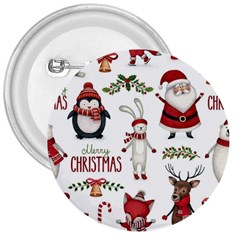 Christmas Characters Pattern, Xmas Backgrounds 3  Buttons