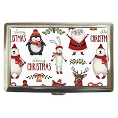 Christmas Characters Pattern, Xmas Backgrounds Cigarette Money Case