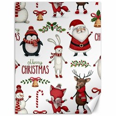 Christmas Characters Pattern, Xmas Backgrounds Canvas 12  x 16 