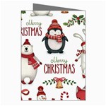 Christmas Characters Pattern, Xmas Backgrounds Greeting Cards (Pkg of 8) Right