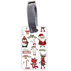 Christmas Characters Pattern, Xmas Backgrounds Luggage Tag (one Side) by kyorashop23