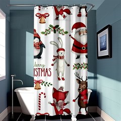 Christmas Characters Pattern, Xmas Backgrounds Shower Curtain 36  X 72  (stall)  by kyorashop23