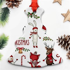 Christmas Characters Pattern, Xmas Backgrounds Christmas Tree Ornament (two Sides)