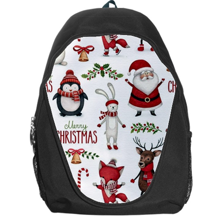 Christmas Characters Pattern, Xmas Backgrounds Backpack Bag