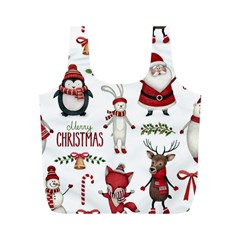 Christmas Characters Pattern, Xmas Backgrounds Full Print Recycle Bag (m) by kyorashop23