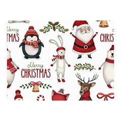 Christmas Characters Pattern, Xmas Backgrounds Two Sides Premium Plush Fleece Blanket (Mini)