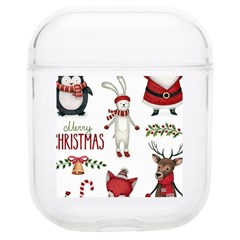 Christmas Characters Pattern, Xmas Backgrounds Soft Tpu Airpods 1/2 Case by kyorashop23