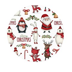 Christmas Characters Pattern, Xmas Backgrounds Mini Round Pill Box (pack Of 3) by kyorashop23