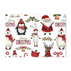 Christmas Characters Pattern, Xmas Backgrounds Crystal Sticker (a4) by kyorashop23