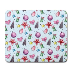 Christmas Decorations Pattern, Xmas Backgrounds Large Mousepad by kyorashop23