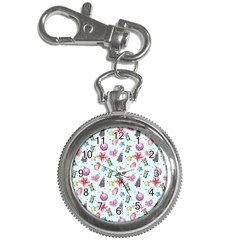 Christmas Decorations Pattern, Xmas Backgrounds Key Chain Watches by kyorashop23