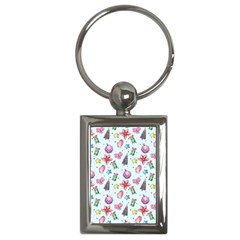 Christmas Decorations Pattern, Xmas Backgrounds Key Chain (rectangle) by kyorashop23