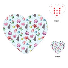 Christmas Decorations Pattern, Xmas Backgrounds Playing Cards Single Design (heart)