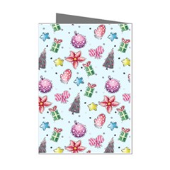 Christmas Decorations Pattern, Xmas Backgrounds Mini Greeting Cards (pkg Of 8)