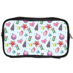 Christmas Decorations Pattern, Xmas Backgrounds Toiletries Bag (one Side) by kyorashop23