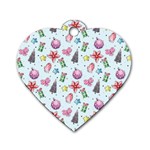 Christmas Decorations Pattern, Xmas Backgrounds Dog Tag Heart (One Side) Front