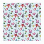 Christmas Decorations Pattern, Xmas Backgrounds Medium Glasses Cloth (2 Sides) Front