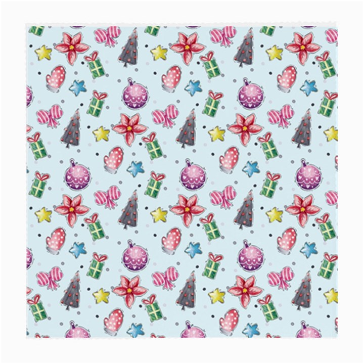 Christmas Decorations Pattern, Xmas Backgrounds Medium Glasses Cloth (2 Sides)