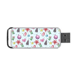 Christmas Decorations Pattern, Xmas Backgrounds Portable Usb Flash (one Side) by kyorashop23