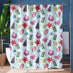 Christmas Decorations Pattern, Xmas Backgrounds Shower Curtain 60  X 72  (medium)  by kyorashop23