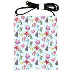 Christmas Decorations Pattern, Xmas Backgrounds Shoulder Sling Bag by kyorashop23