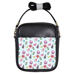 Christmas Decorations Pattern, Xmas Backgrounds Girls Sling Bag by kyorashop23