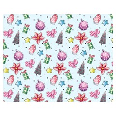 Christmas Decorations Pattern, Xmas Backgrounds Two Sides Premium Plush Fleece Blanket (teen Size)