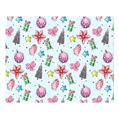 Christmas Decorations Pattern, Xmas Backgrounds Two Sides Premium Plush Fleece Blanket (large) by kyorashop23