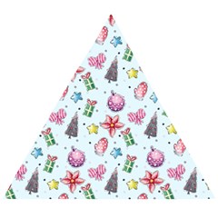 Christmas Decorations Pattern, Xmas Backgrounds Wooden Puzzle Triangle by kyorashop23