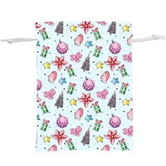 Christmas Decorations Pattern, Xmas Backgrounds Lightweight Drawstring Pouch (xl) by kyorashop23