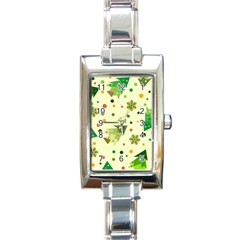 Christmas Pattern Background Seamless Rectangle Italian Charm Watch