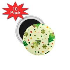 Christmas Pattern Background Seamless 1.75  Magnets (10 pack) 