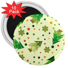 Christmas Pattern Background Seamless 3  Magnets (10 pack) 