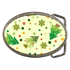 Christmas Pattern Background Seamless Belt Buckles