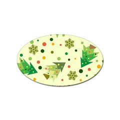 Christmas Pattern Background Seamless Sticker Oval (10 pack)